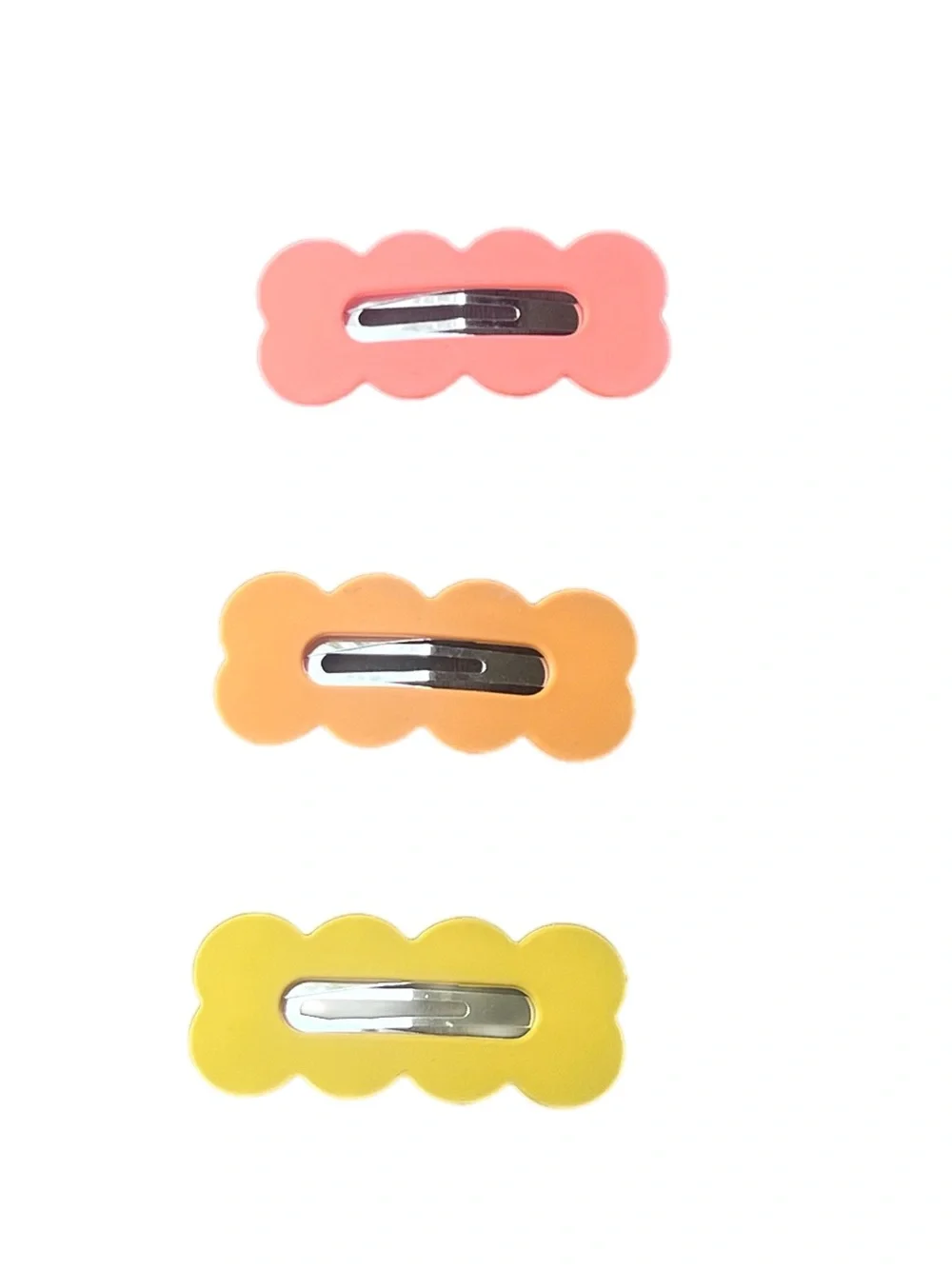 Kids Cloud-Shaped Hair Clips in peach and Orange, Yellow